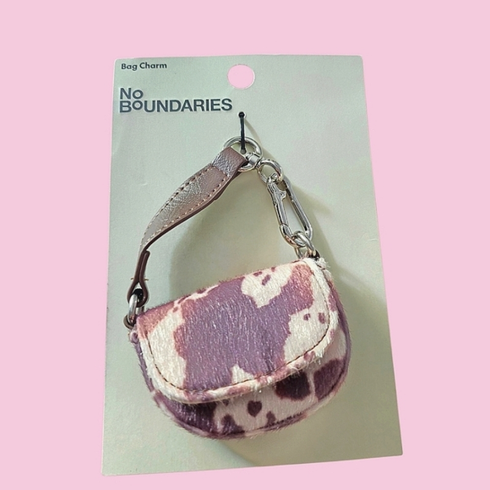 No Boundaries Cow Print Bag Charm
